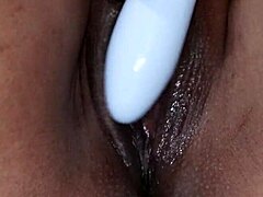 Christy Summers, the pretty petite, plays with her wet pussy using toys while moaning