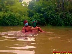 Intense fucking session almost caught on village road with cum in mouth and facial