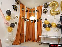 Stepson Takes Care of Lovely Stepmom at New Year Party