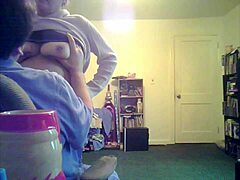 loris shows tits in living room