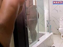 ⭐️Ebony House Wife Fucked By Husbands Friend Who Stood Behind The Bathroom Door While She Take Her Shower Complete Video Please Subscribe To Red⭐️