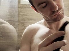 Trimming sweaty armpits after gym for photoshoot prep