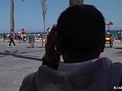 curvy petite euro babe walks the streets