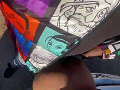 Quick fuck before class with ebony teen in car bent over outdoor