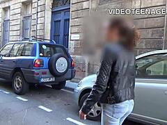 Skinny Brunette Teen 18+ Masturbates with Dildo During First Porn Casting Interview