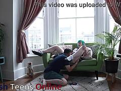 British student in uniform gets eaten by teacher and swallows