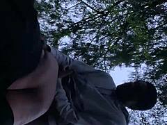 i love watching this sexy bbw get backshots at sunset in the forest