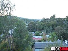 Wife Deepthroats Hubby Outdoors In Hardcore Cuckold Scene