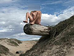 Nude Posing Cock Teasing At Public Beach Cumming In The Plaza