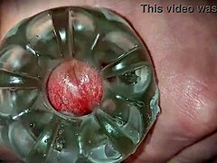 Close-up of Oozing Cum from Monster Cock