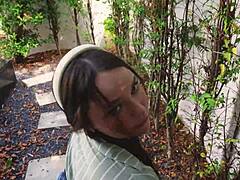 the girl is a skilled gardener and beautiful