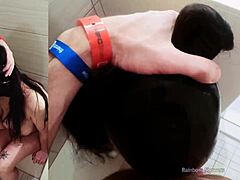 Shower Gagging Tease