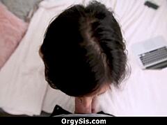 latina teen sucks cock