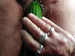 Granny Stuffing Hairy Pussy