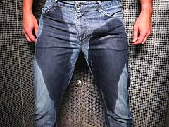 Guy Pees Jeans Cumshot