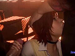 threesome cum spitting