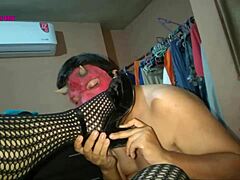 Milf Footjob Fishnets