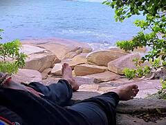 Beach Cumshot Surprise