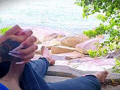 Beach Cumshot Surprise