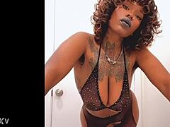 Ebony Lingerie Tease