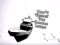 曲线丰满妹船上裸晒