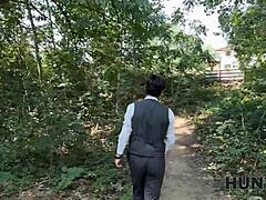 户外红发妹诱惑